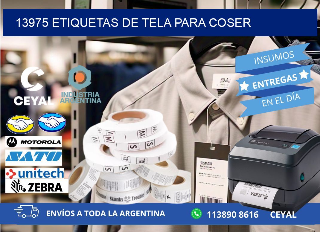 13975 Etiquetas de tela para coser
