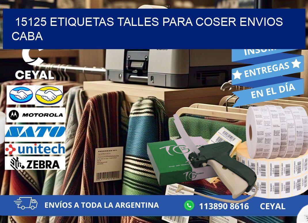 15125 ETIQUETAS TALLES PARA COSER ENVIOS CABA