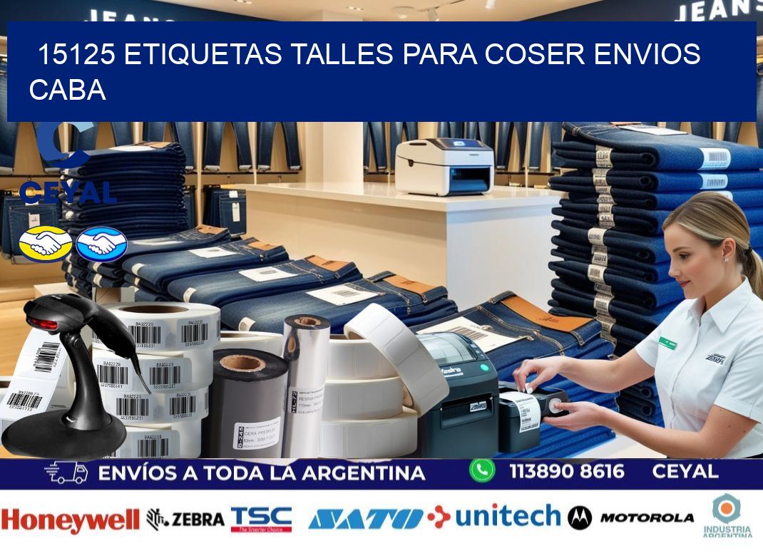 15125 ETIQUETAS TALLES PARA COSER ENVIOS CABA
