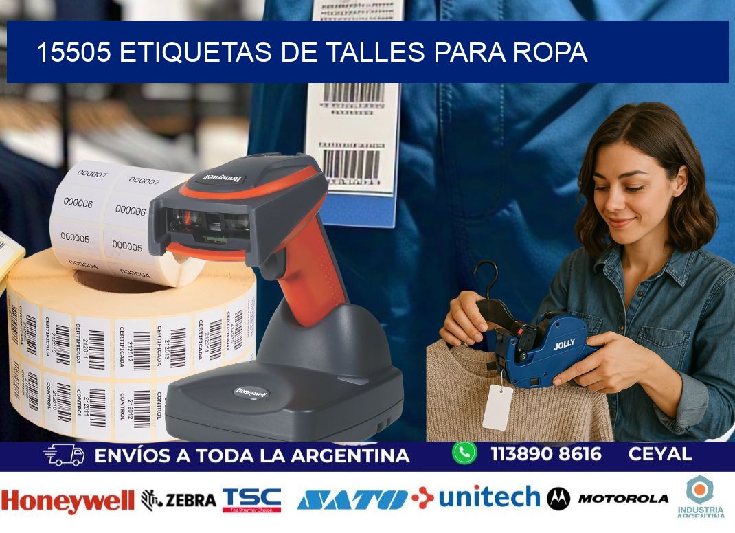 15505 etiquetas de talles para ropa