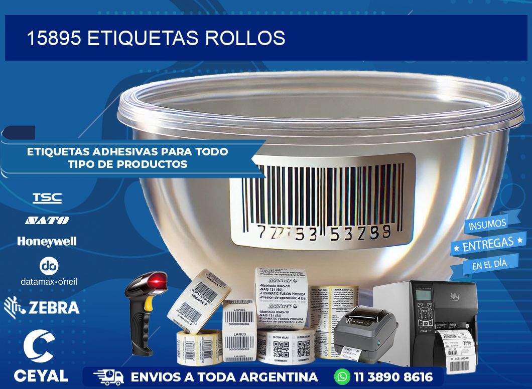 15895 etiquetas rollos