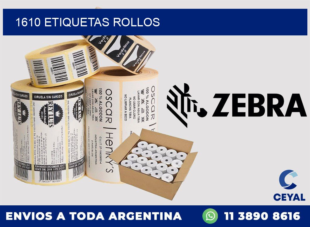 1610 etiquetas rollos
