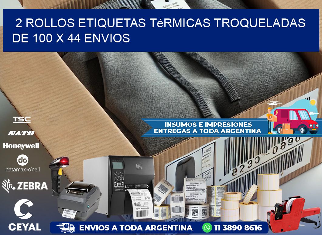 2 Rollos Etiquetas Térmicas Troqueladas De 100 x 44 ENVIOS