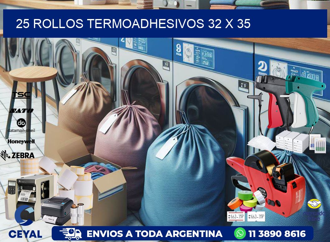 25 ROLLOS TERMOADHESIVOS 32 x 35