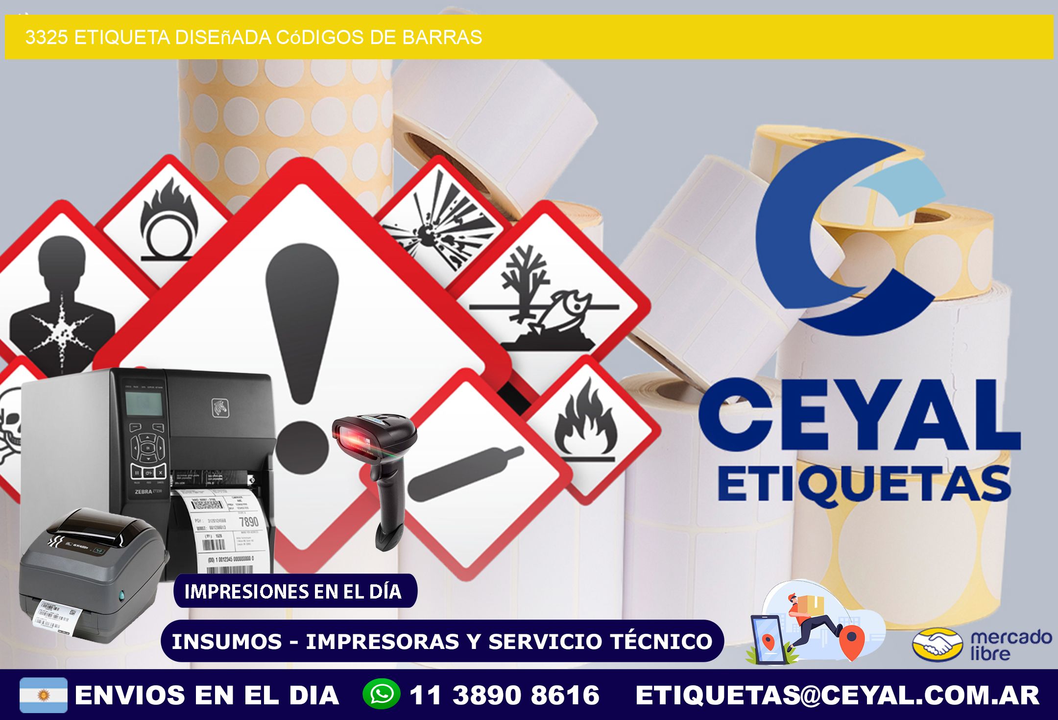 3325 etiqueta diseñada códigos de barras
