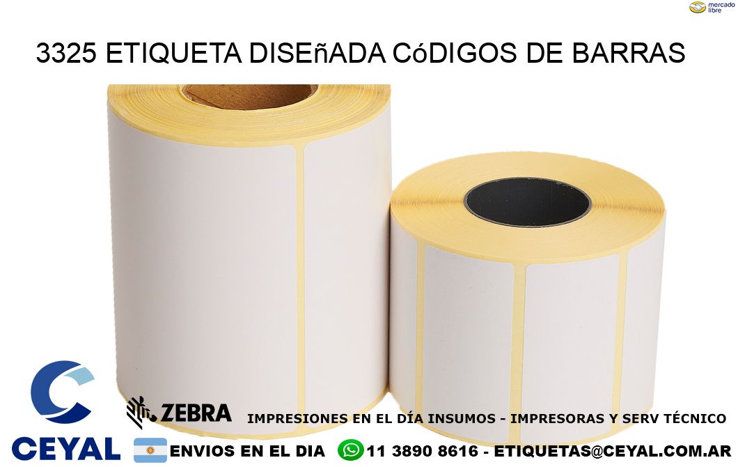 3325 etiqueta diseñada códigos de barras