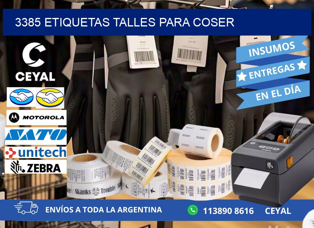 3385 ETIQUETAS TALLES PARA COSER