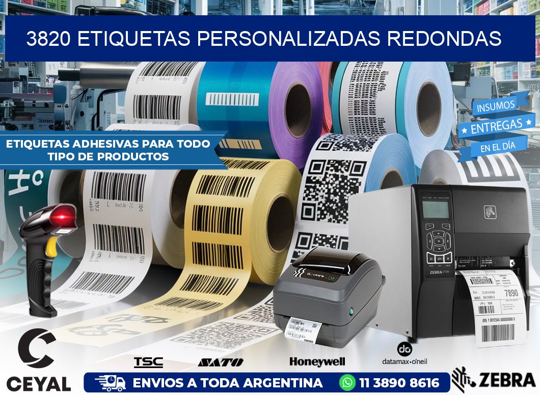 3820 Etiquetas personalizadas redondas