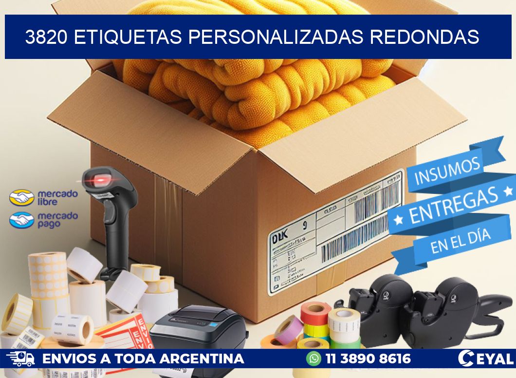 3820 Etiquetas personalizadas redondas