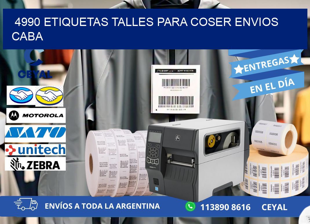 4990 ETIQUETAS TALLES PARA COSER ENVIOS CABA