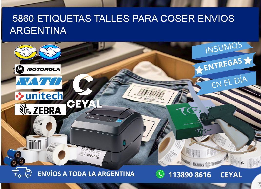5860 ETIQUETAS TALLES PARA COSER ENVIOS ARGENTINA