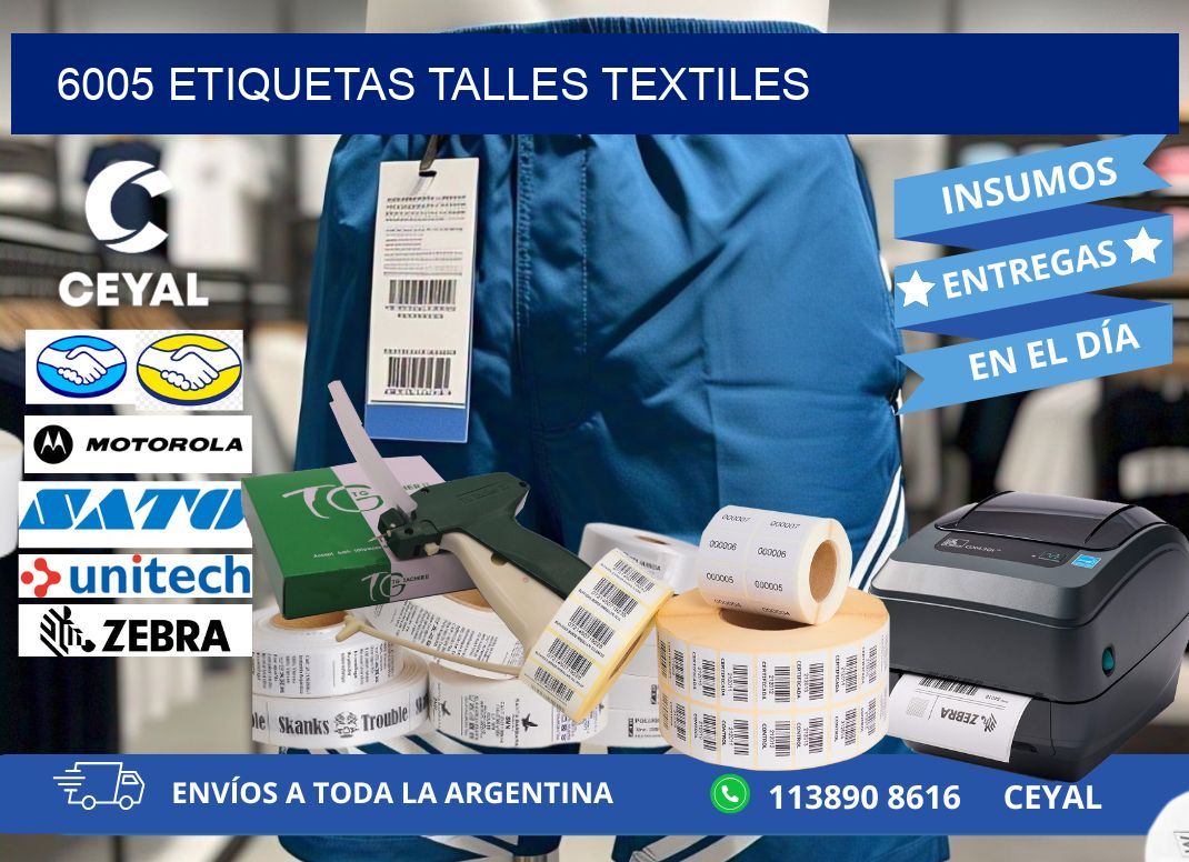 6005 ETIQUETAS TALLES TEXTILES