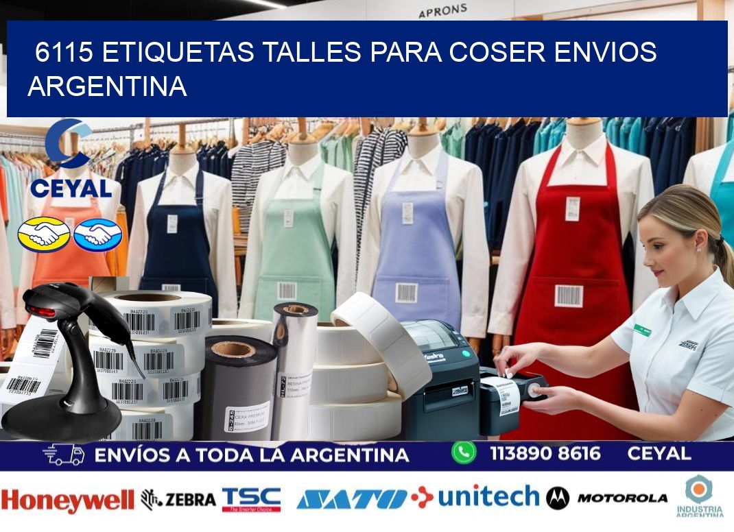 6115 ETIQUETAS TALLES PARA COSER ENVIOS ARGENTINA