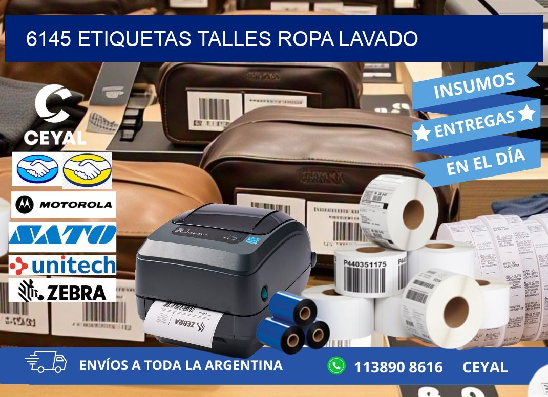 6145 ETIQUETAS TALLES ROPA LAVADO