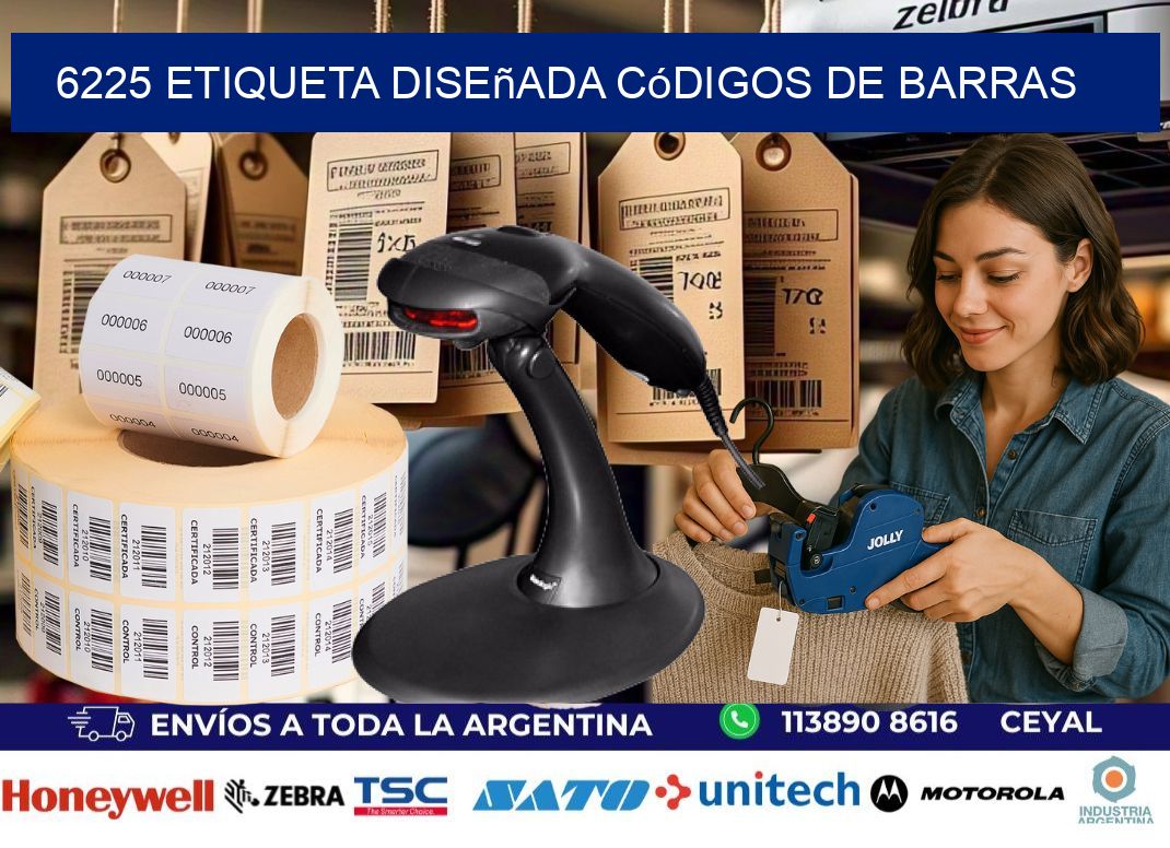 6225 etiqueta diseñada códigos de barras