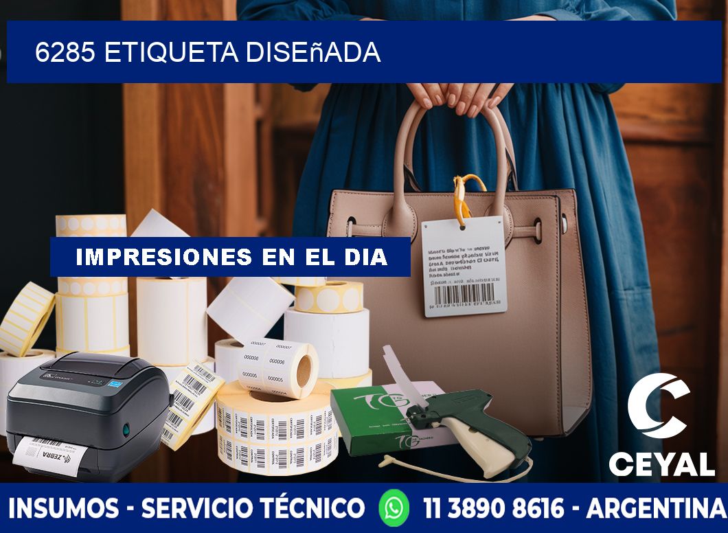6285 etiqueta diseñada