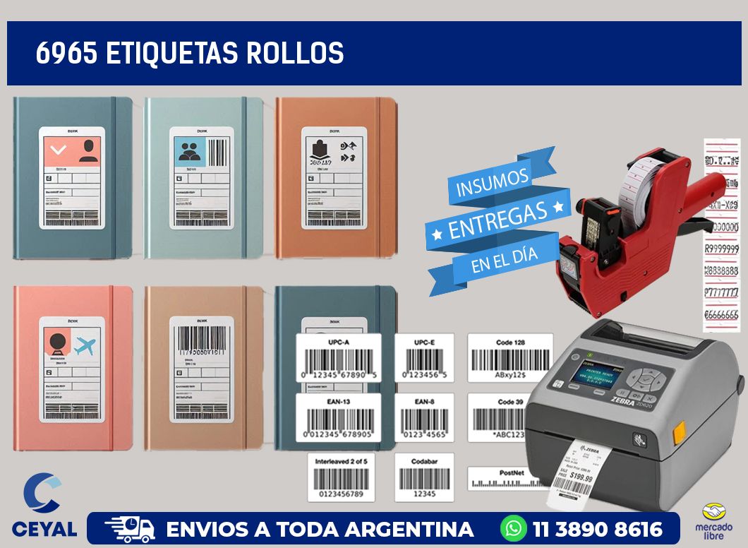 6965 etiquetas rollos