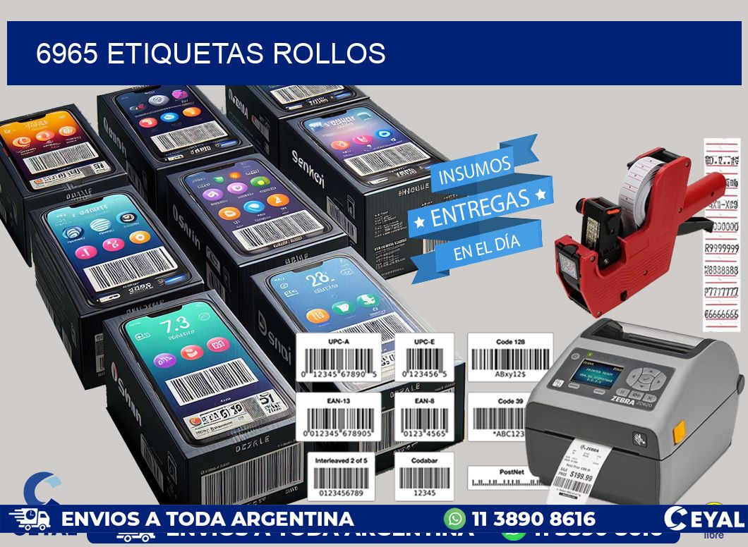 6965 etiquetas rollos