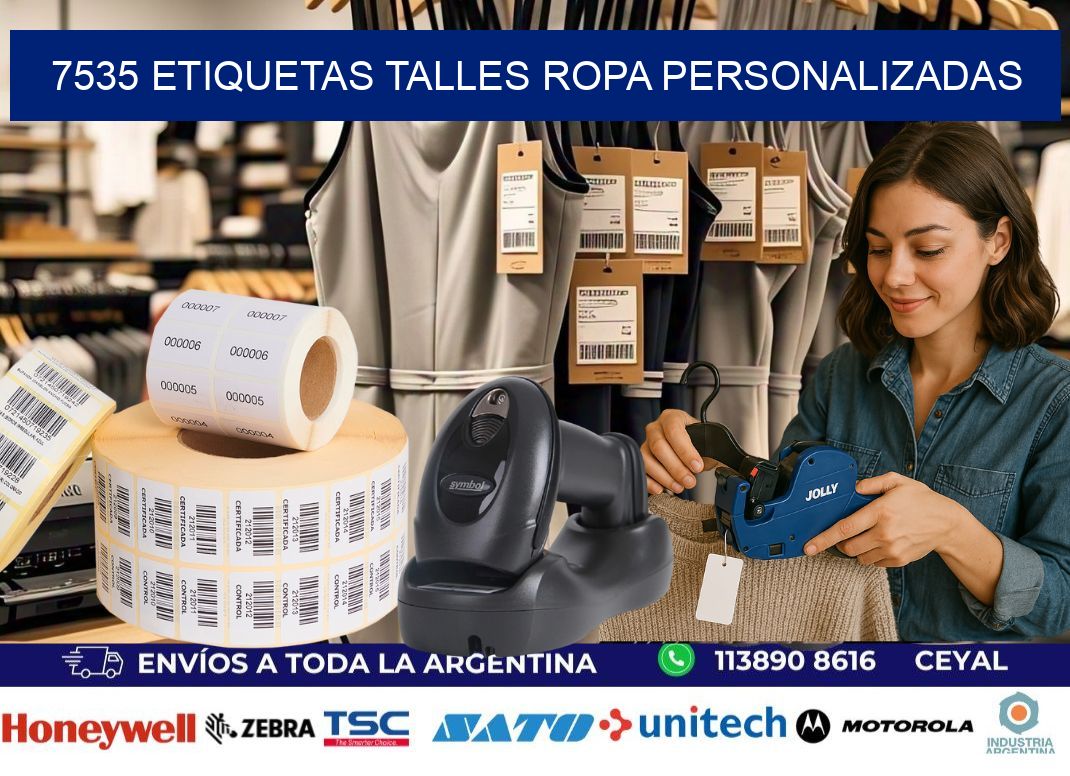7535 ETIQUETAS TALLES ROPA PERSONALIZADAS