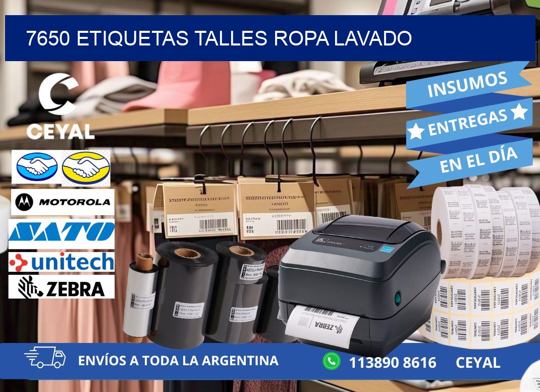 7650 ETIQUETAS TALLES ROPA LAVADO