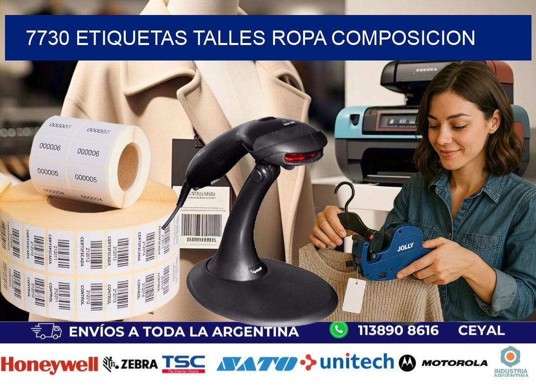 7730 ETIQUETAS TALLES ROPA COMPOSICION