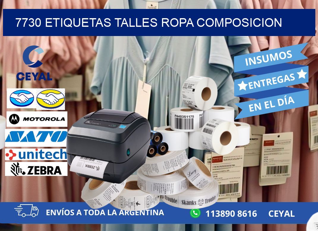 7730 ETIQUETAS TALLES ROPA COMPOSICION