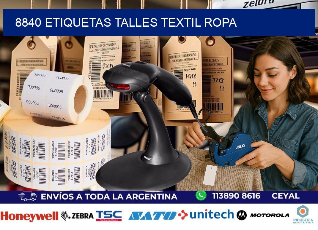8840 ETIQUETAS TALLES TEXTIL ROPA