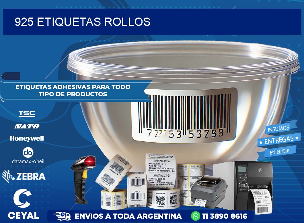 925 etiquetas rollos