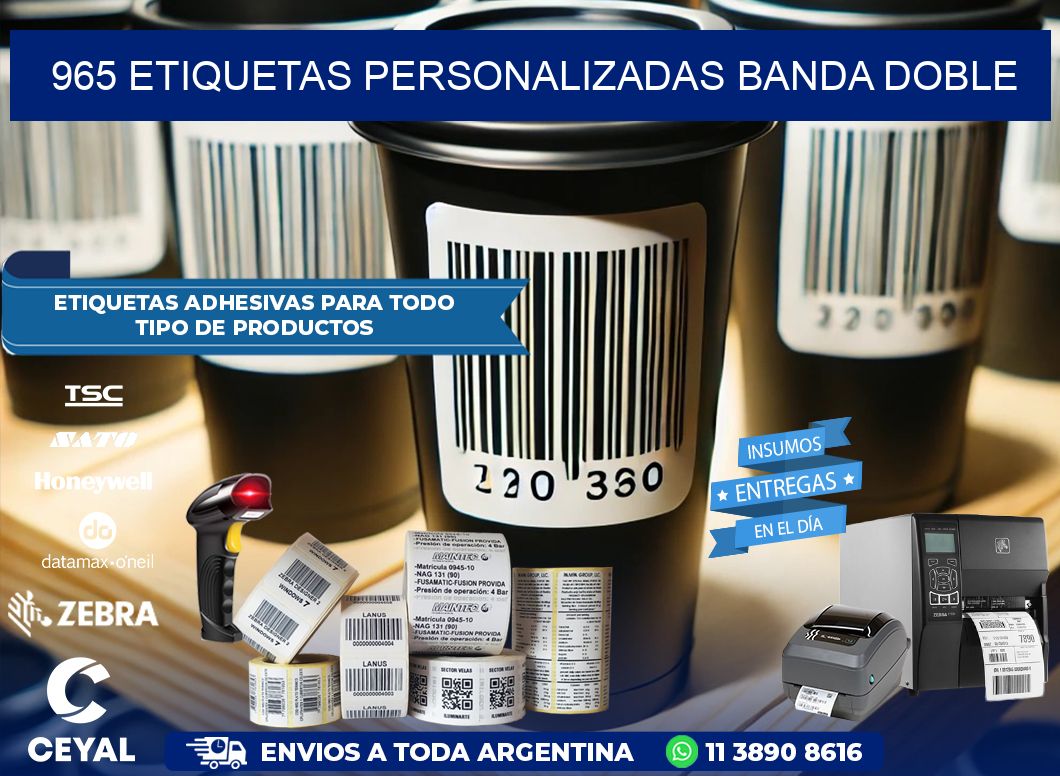 965 Etiquetas personalizadas banda doble