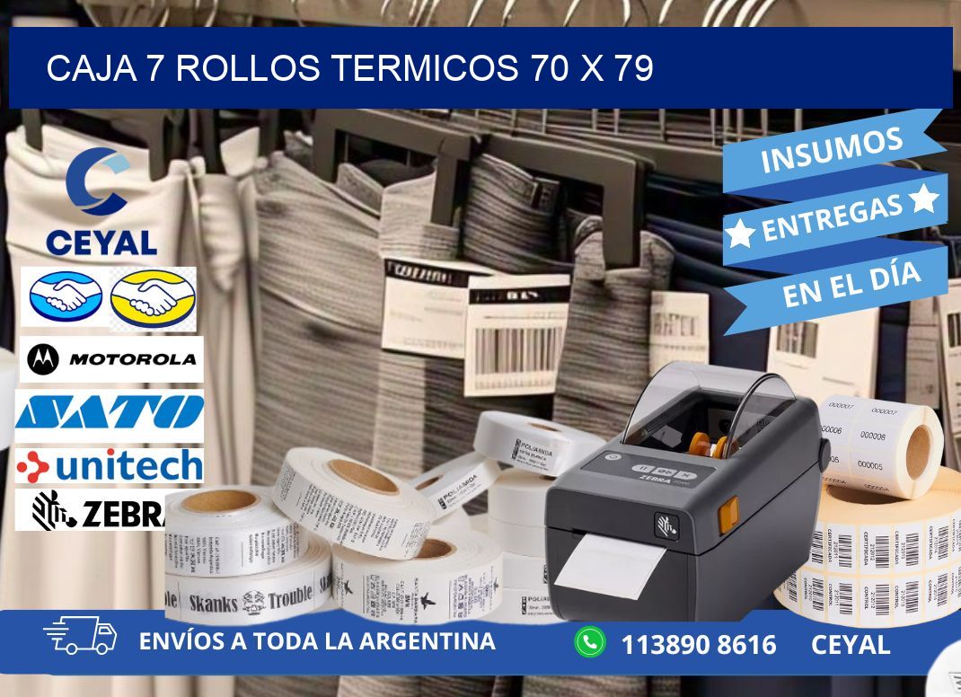 CAJA 7 ROLLOS TERMICOS 70 x 79
