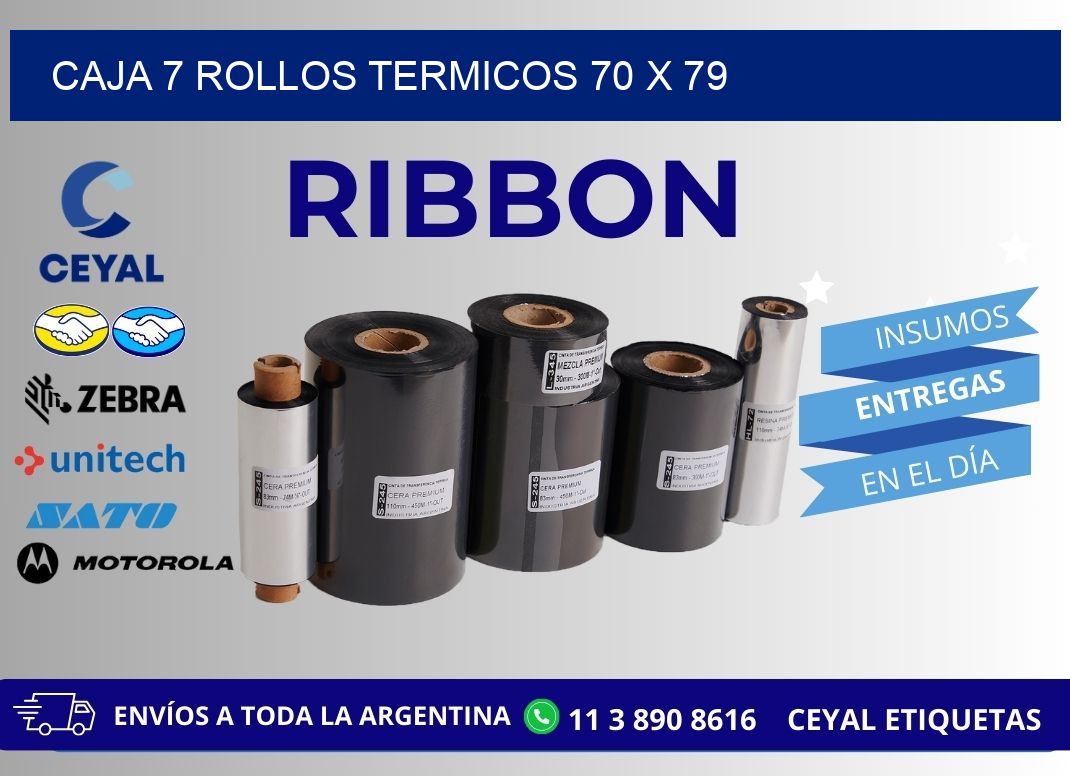 CAJA 7 ROLLOS TERMICOS 70 x 79