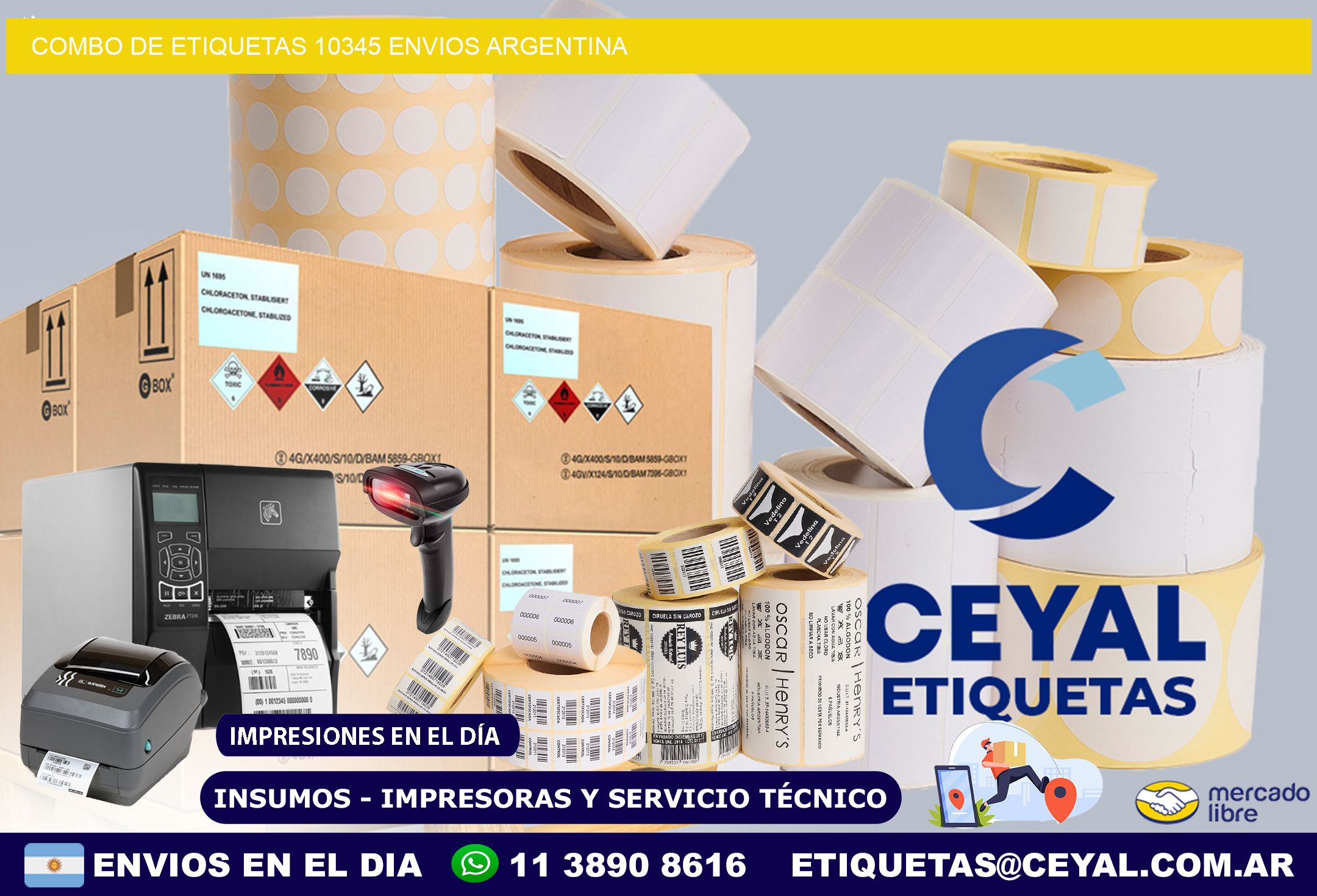 Combo de etiquetas 10345 ENVIOS ARGENTINA