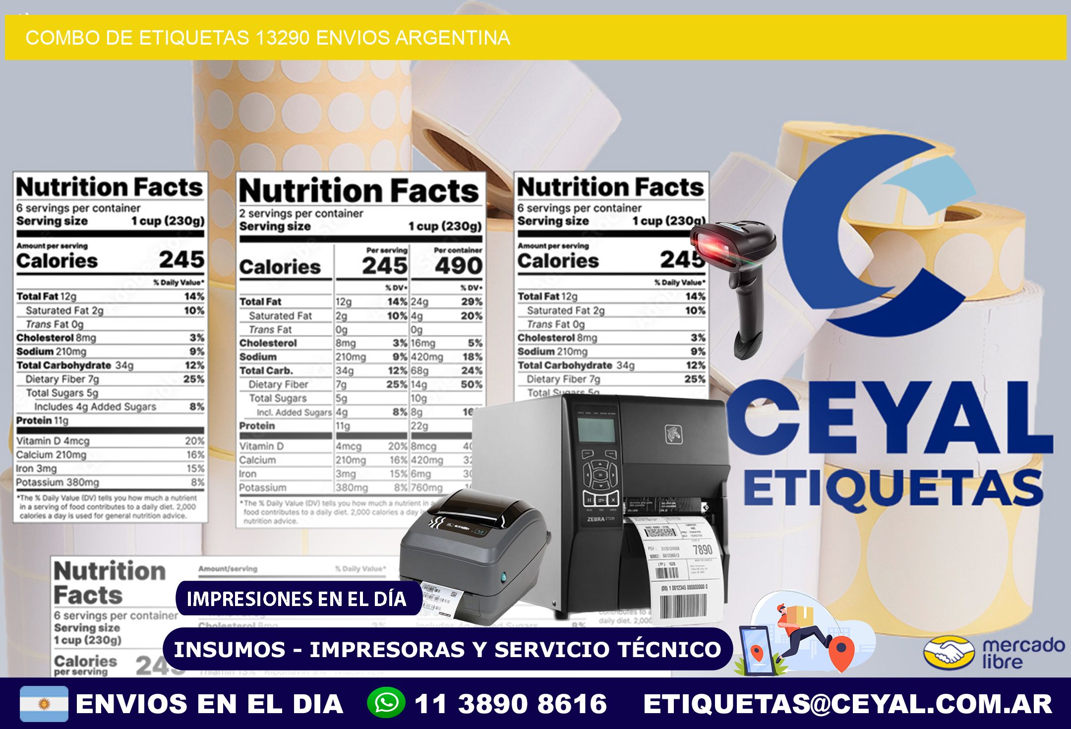 Combo de etiquetas 13290 ENVIOS ARGENTINA
