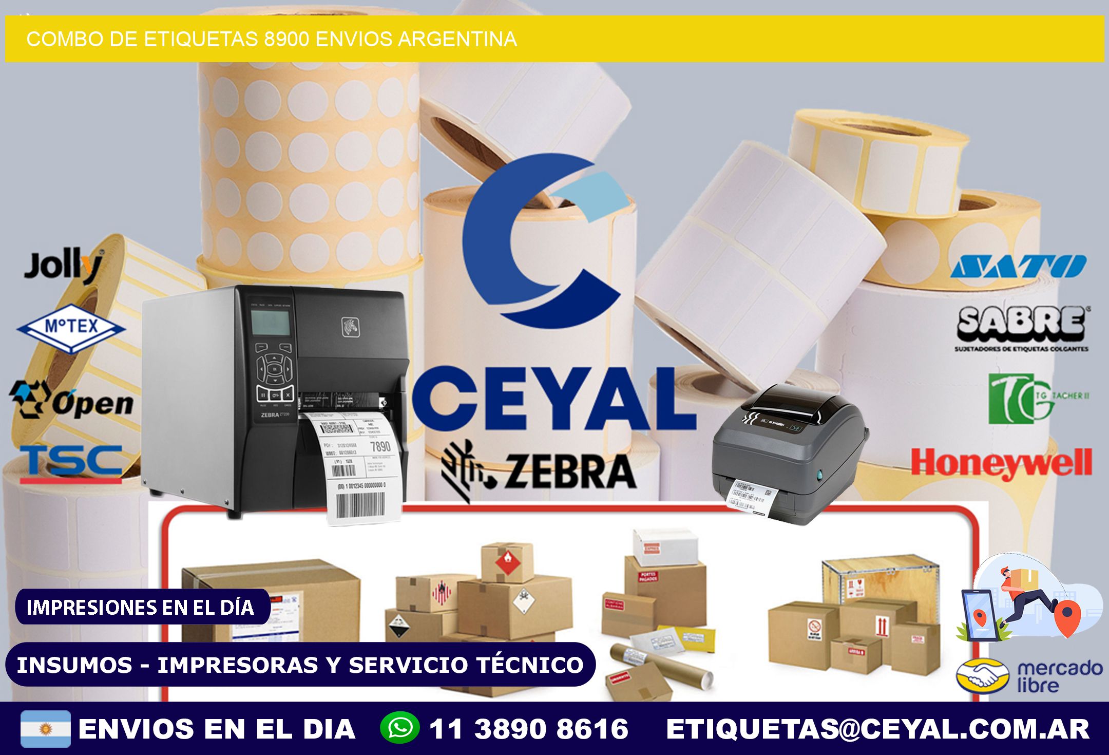 Combo de etiquetas 8900 ENVIOS ARGENTINA