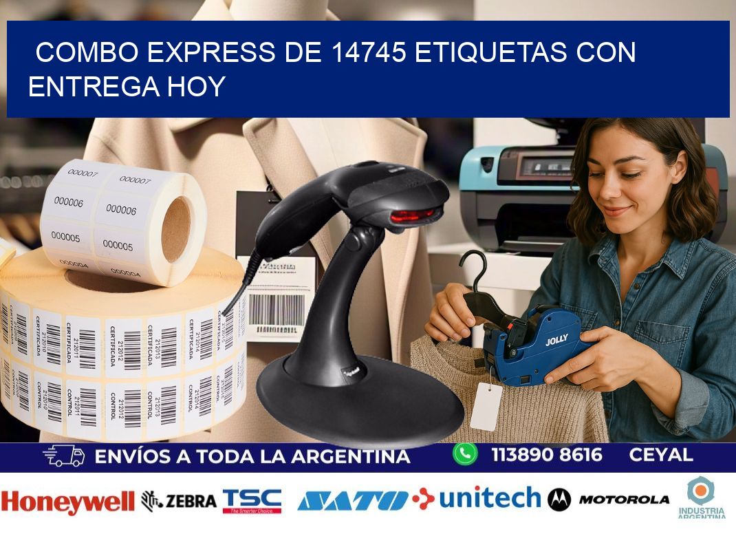 Combo express de 14745 etiquetas con entrega hoy