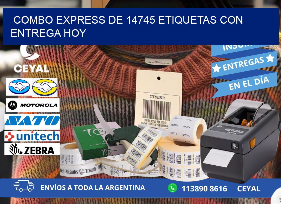 Combo express de 14745 etiquetas con entrega hoy