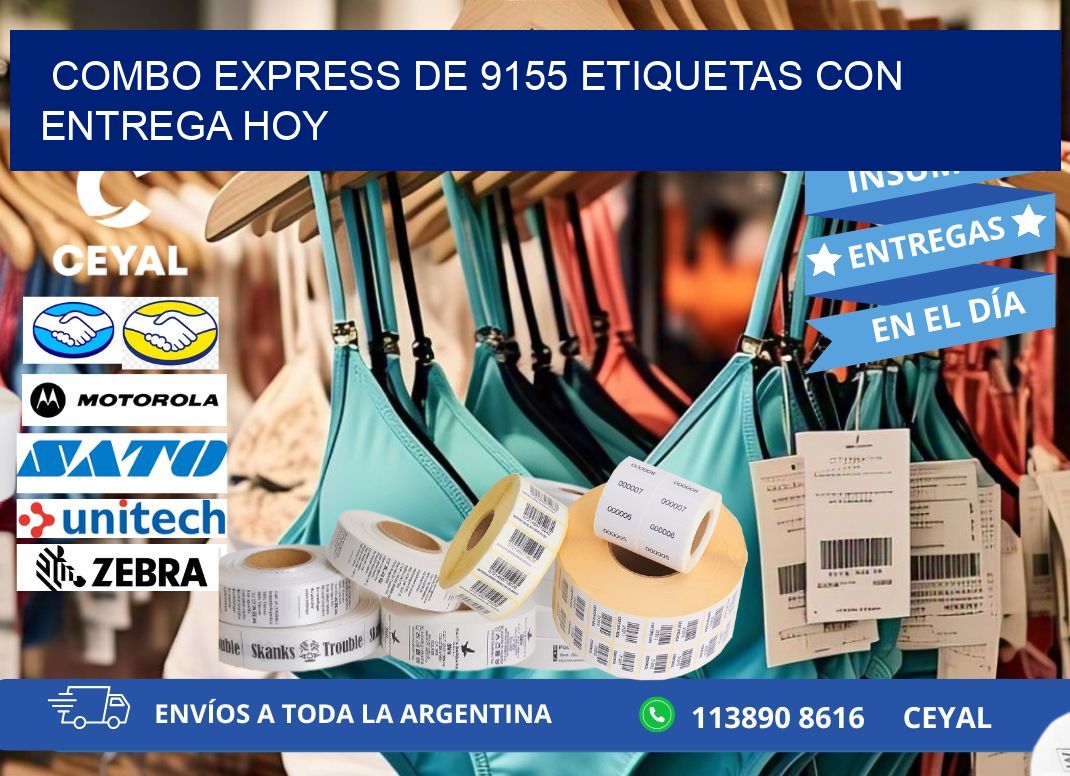 Combo express de 9155 etiquetas con entrega hoy