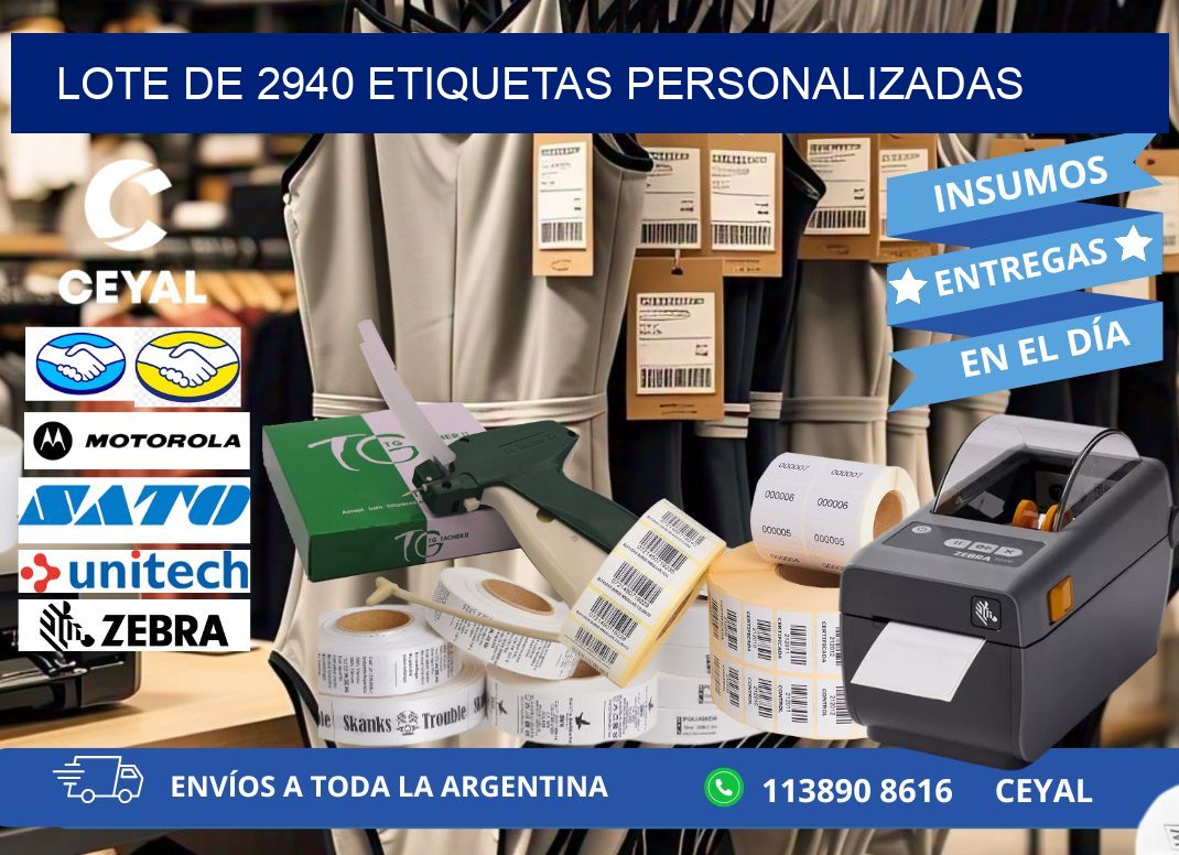 Lote de 2940 etiquetas personalizadas