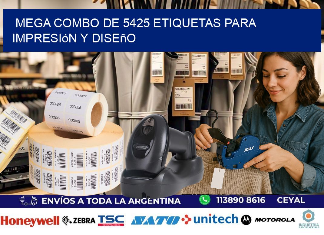 Mega combo de 5425 etiquetas para impresión y diseño