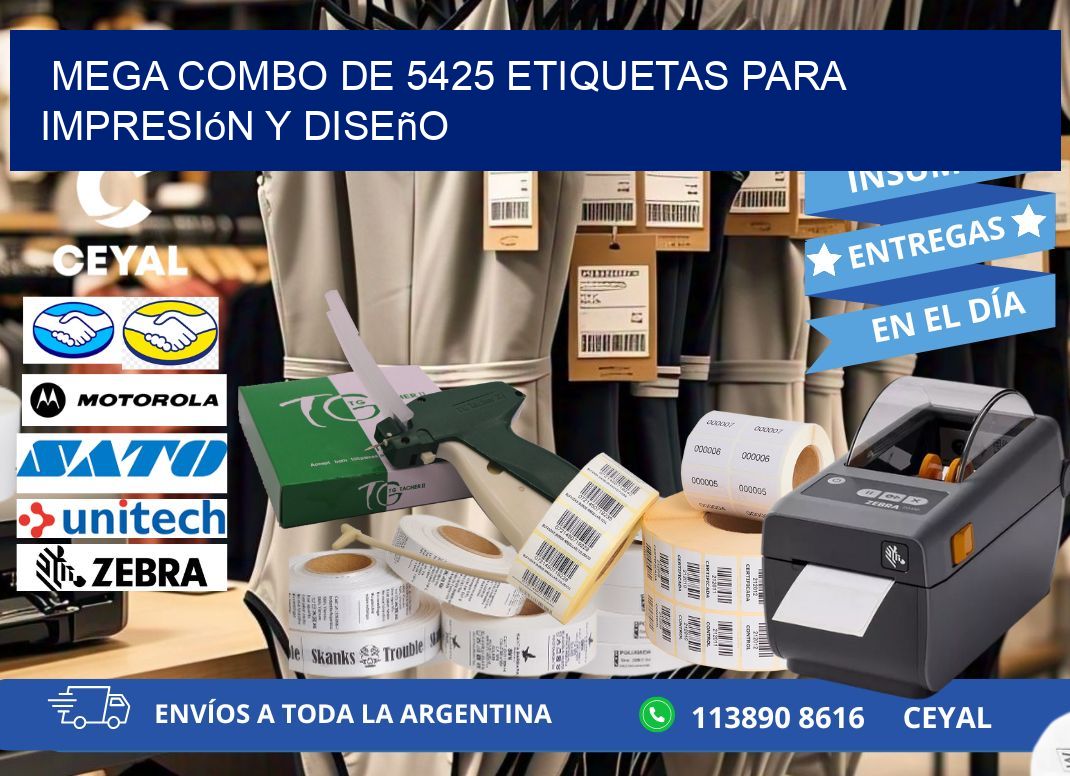 Mega combo de 5425 etiquetas para impresión y diseño