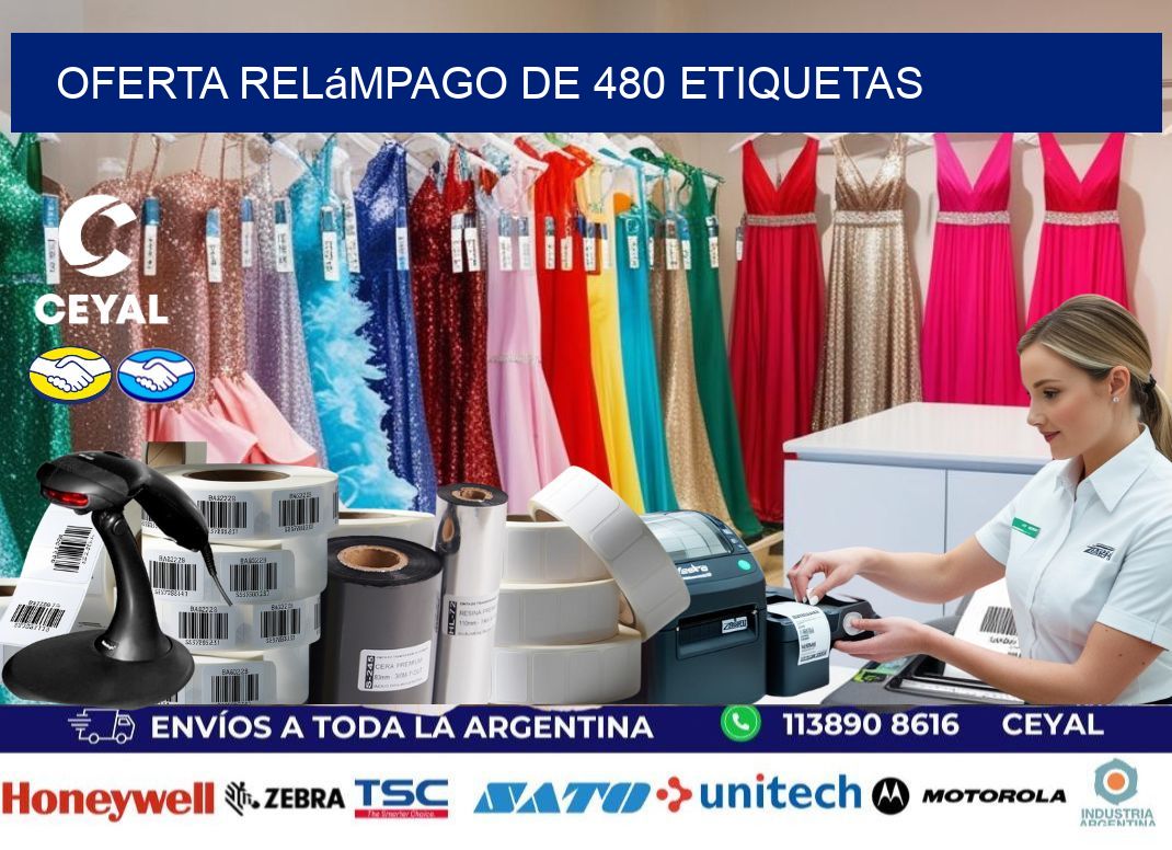 Oferta relámpago de 480 etiquetas
