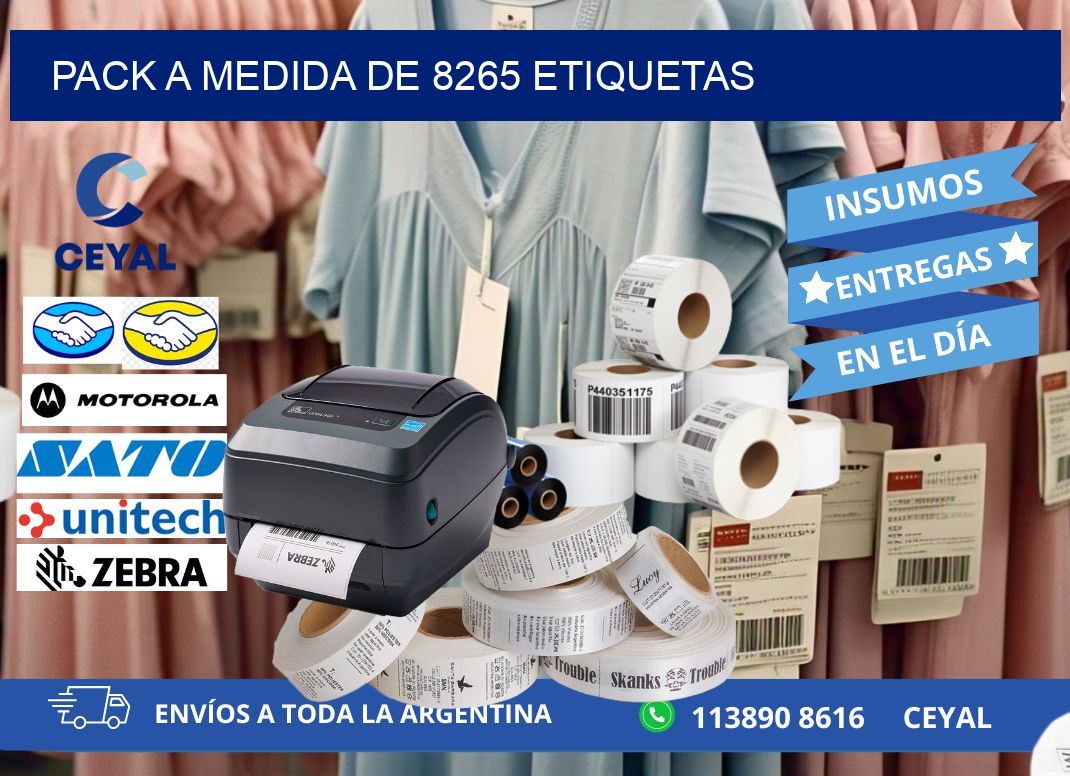 Pack a medida de 8265 etiquetas