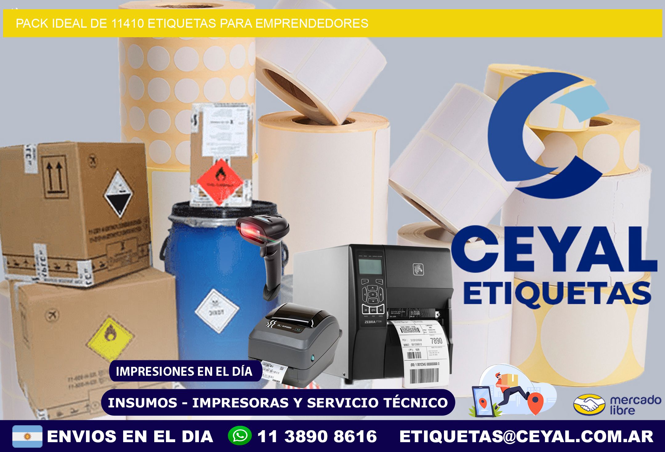 Pack ideal de 11410 etiquetas para emprendedores