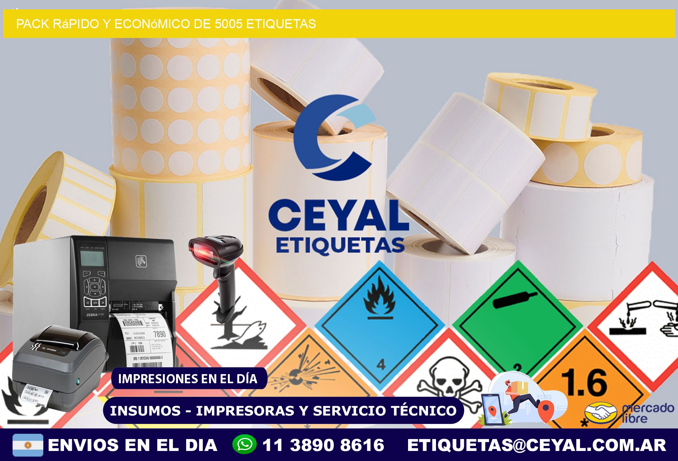 Pack rápido y económico de 5005 etiquetas