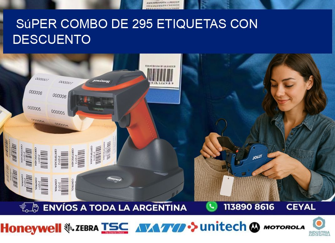 Súper combo de 295 etiquetas con descuento