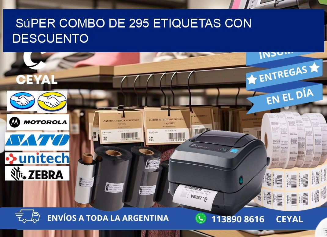 Súper combo de 295 etiquetas con descuento
