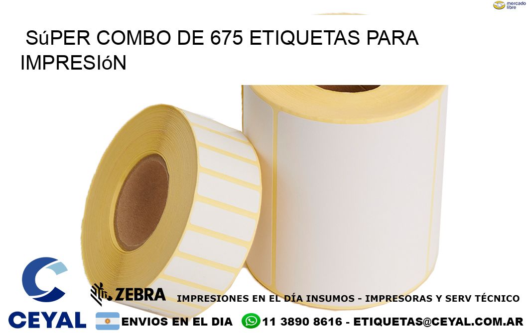 Súper combo de 675 etiquetas para impresión