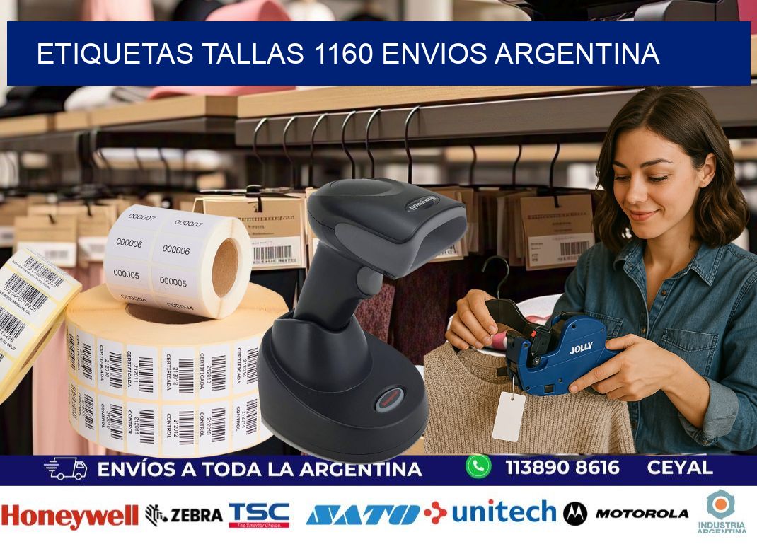 etiquetas tallas 1160 ENVIOS ARGENTINA