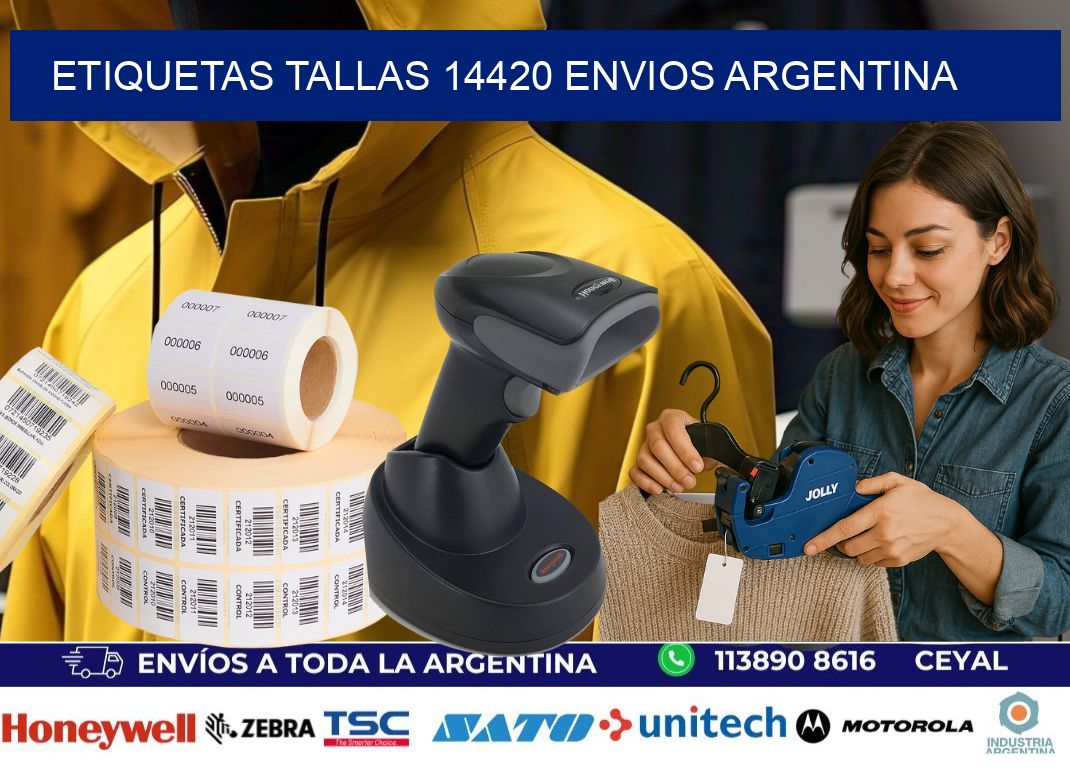 etiquetas tallas 14420 ENVIOS ARGENTINA