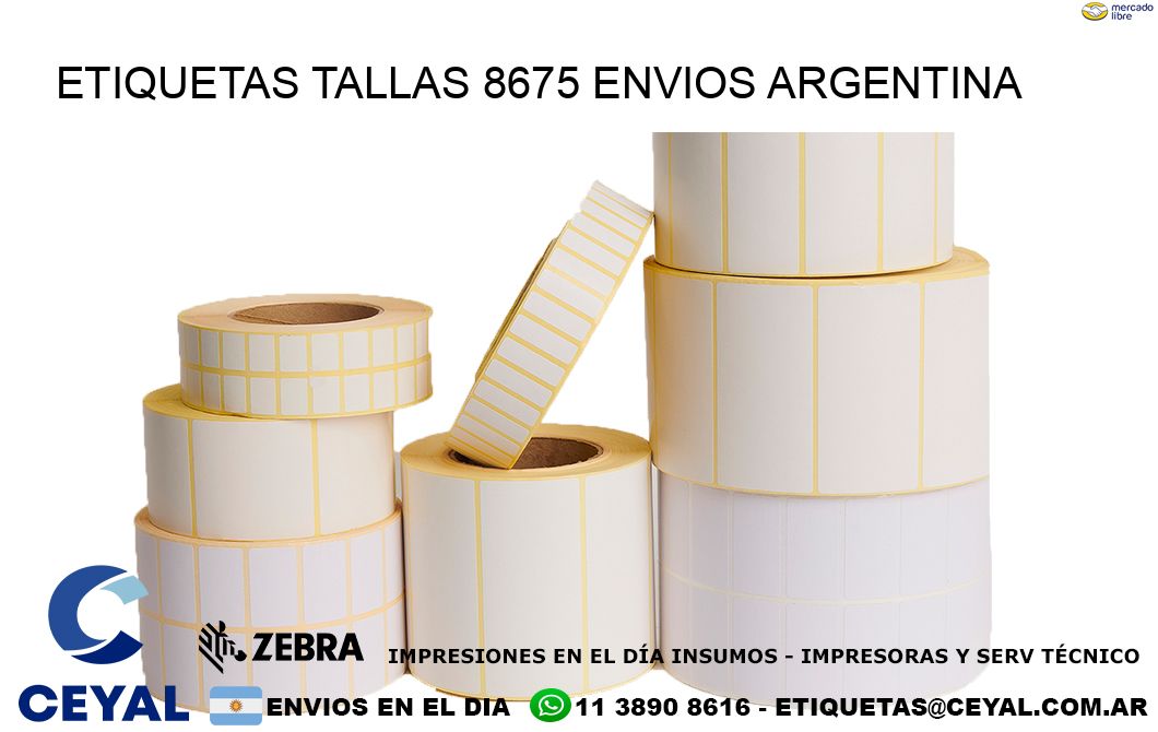 etiquetas tallas 8675 ENVIOS ARGENTINA